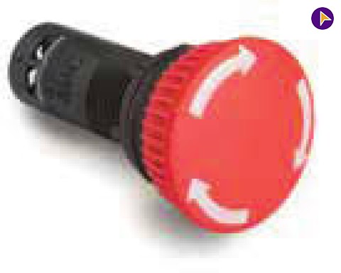 1NC RED EMERGENCY-STOP PUSH BUTTON WITH ELEMENT-LANDT-EE2RMH1